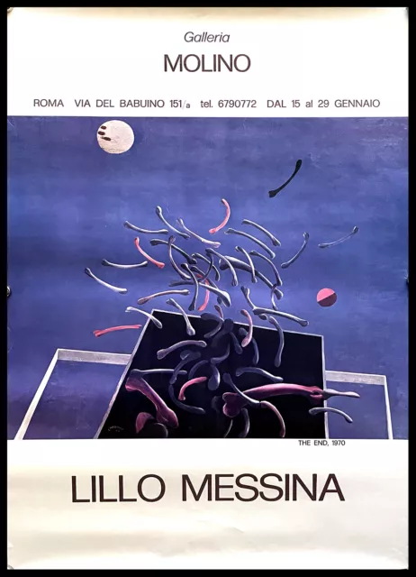 1970ca * Manifesto, Poster Arte "LILLO MESSINA - The End 1970 - Galleria Molino"