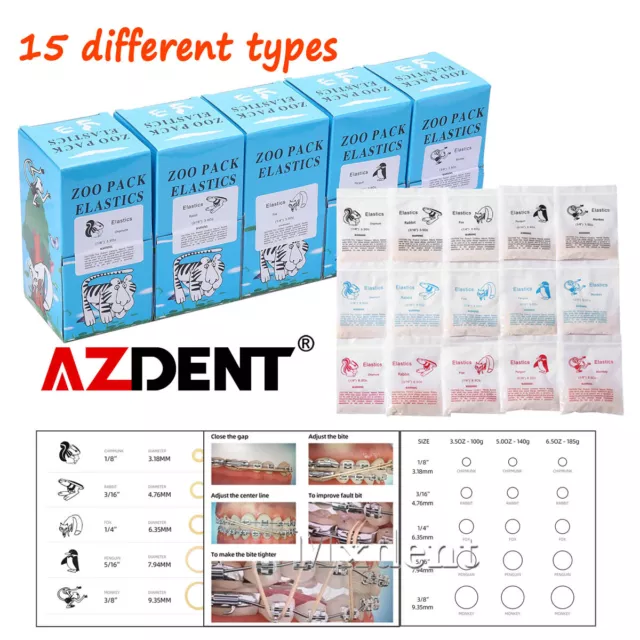 AZDENT 5000pzas/bolsa Bandas Elásticas de Ortodoncia Dental An