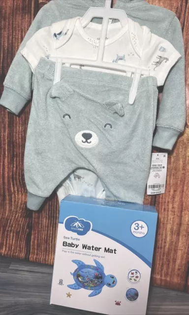 Carters baby boy set and water mat NWT 3 months jacket, pants, snap shirt L1023