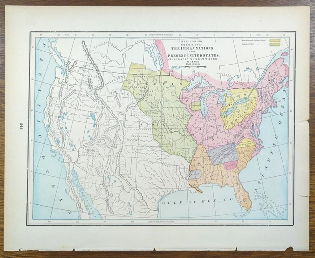 MAP OF INDIAN nations and tribes, territory of Washington 1857 £19.65