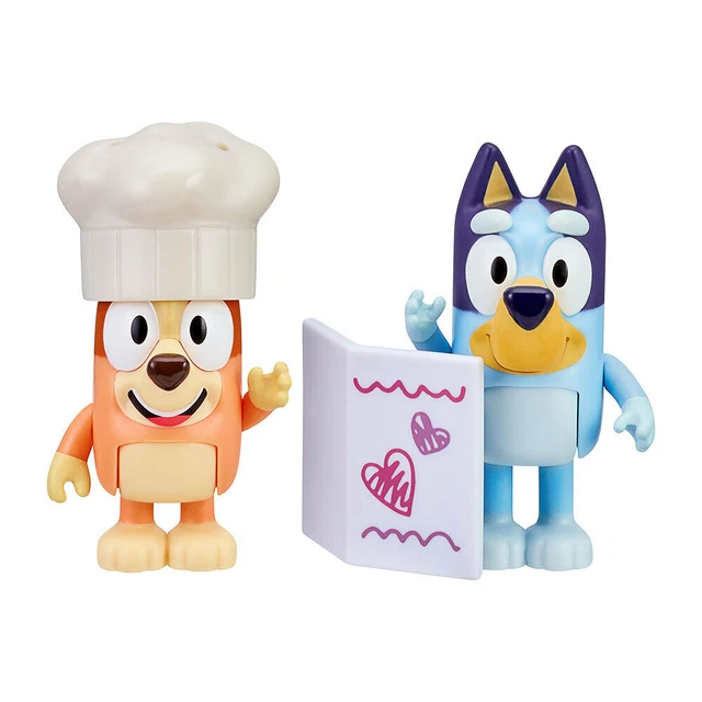 BLUEY SERIES 4 Mini Figurines Fancy Restaurant Bluey & Bingo Set Kids