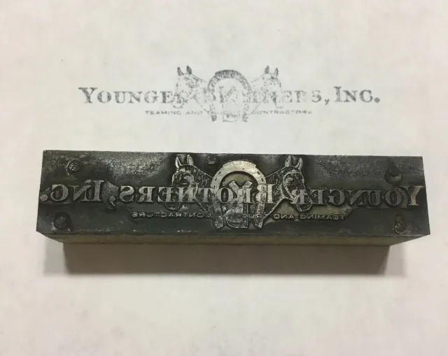 Letterpress Printing Block Younger Brothers Inc Teaming & Trucking Contractors