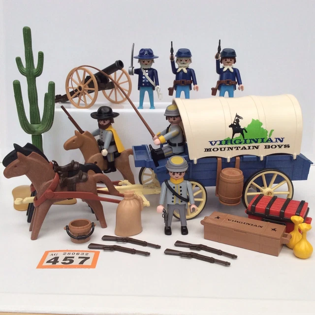 PLAYMOBIL WESTERN BUNDLE Confederate Union Soldiers Wagon Cannon playmobil-western-bundle-confederate-union-soldiers-wagon-cannon