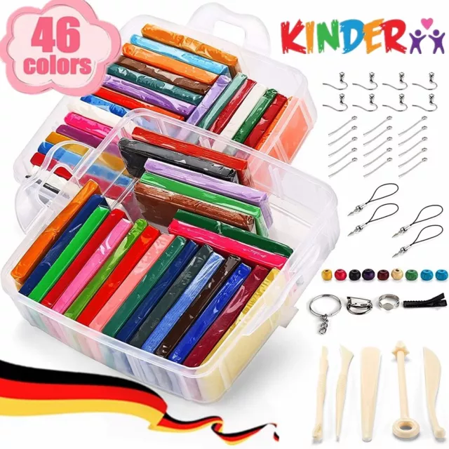 Polymer Clay - 46 Farben Polymer Ton Set Nontoxic Oven Bake mit Modeling Tools 2