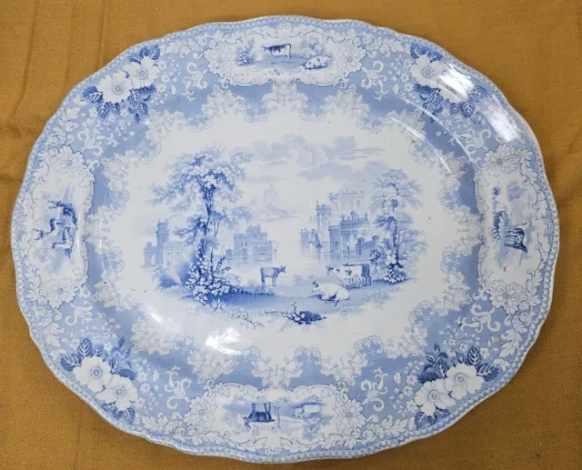 Rare Antique Parma Blue & White Pattern Platter 18th Century City Of Parma