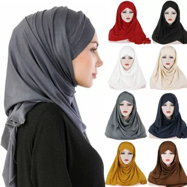 Damen Kopftuch Hijab Turban Schals Kopf Wraps Muslim Hijab Frauen Nackenwärmer