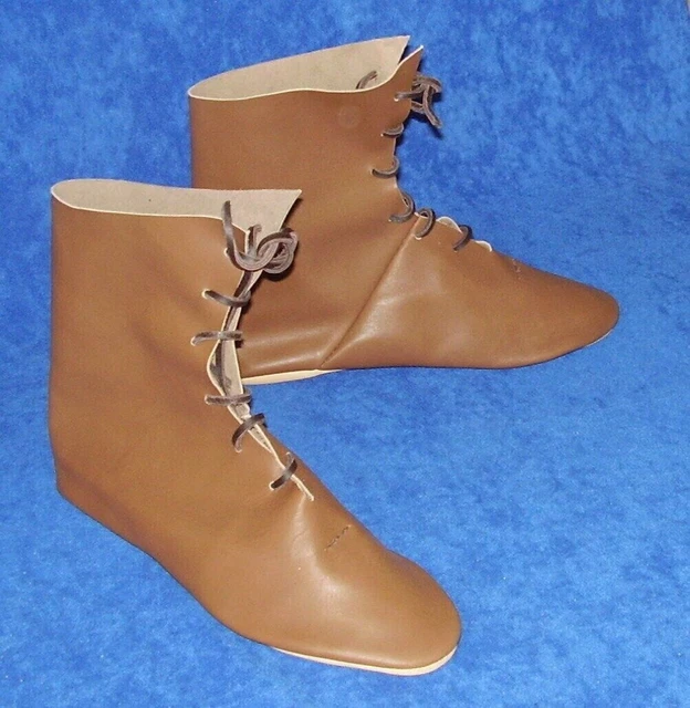 Chaussures en cuir Viking médiévales d'halloween, bottes de cosplay de...