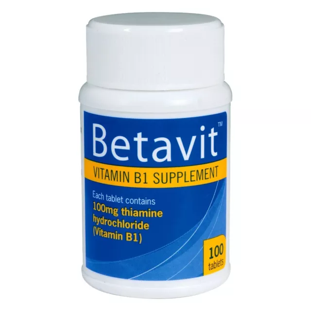 Betavit Vitamin B1 Supplement 100 Tablets Thiamine Hydrochloride 100mg Energy