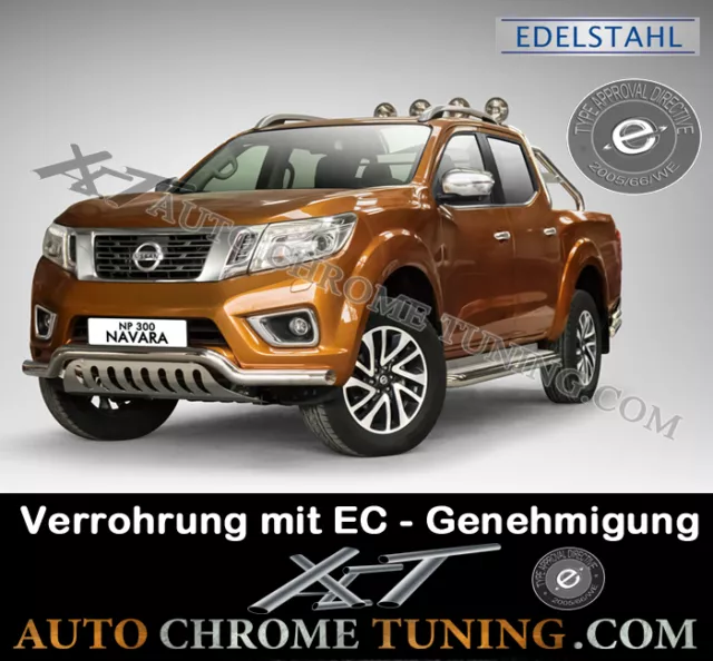 Frontschutzbügel mit Untefahrschutz für Nissan Navara NP300 ab 2015 - mit EC/TUV