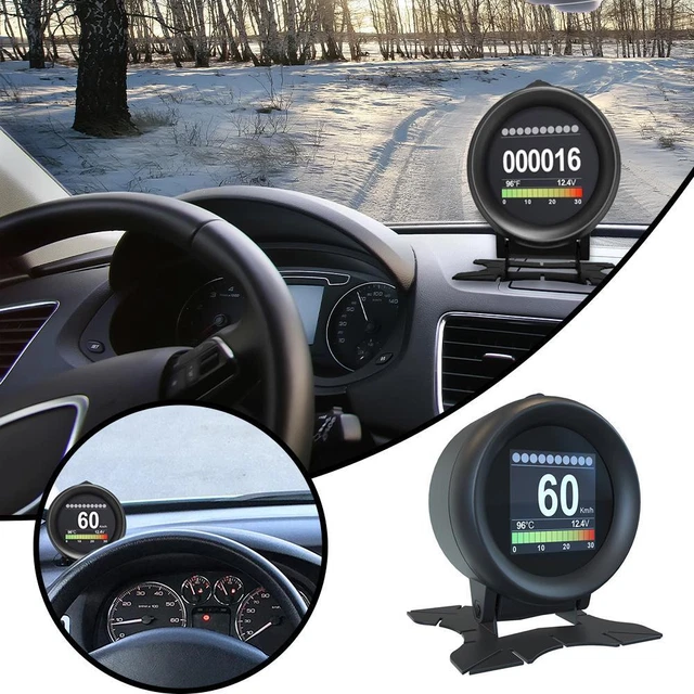 HUD A501 Affichage Tête Haute OBD2 Voiture - Jauge Turbo, Température Eau Huile, RPM, Odomètre Et Alarmes