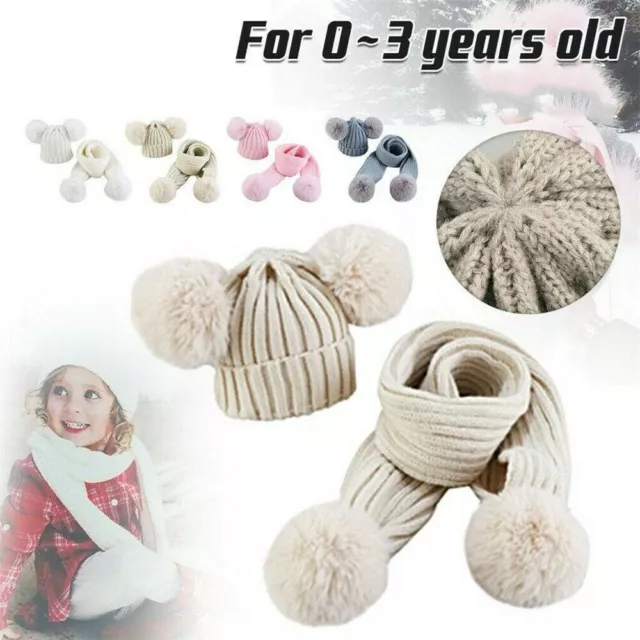 Hiver Mignon Pom Chaud Chapeau Bobble Bonnet bébé Chapeau tricoté pour enfants