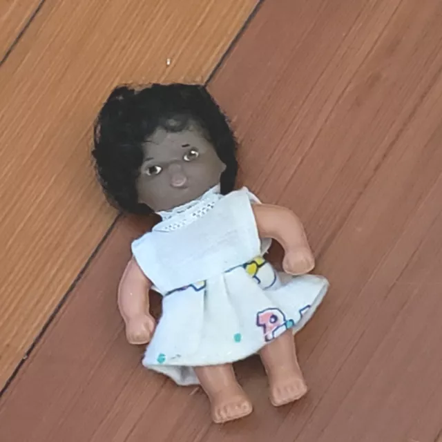 Vintage African American Black Doll 4 Inches From Estate