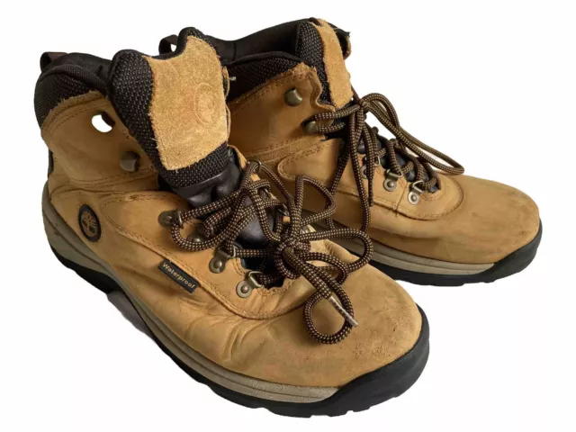 TIMBERLAND MEN'S WHITE Ledge Mid Waterproof Hiking Boots Wheat Nubuc ...