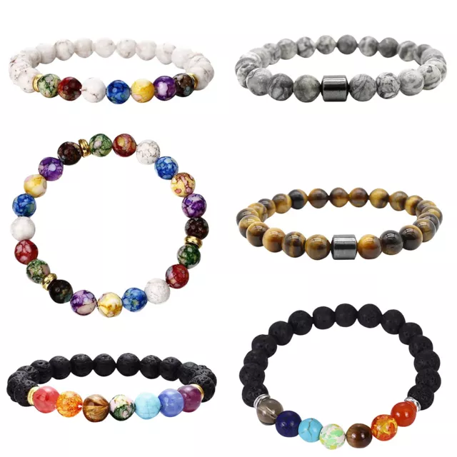 fr Reiki Healing Stone Men Women Natural Crystal Energy Meditation Bracelets DIY