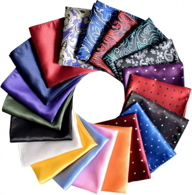 Wedding Set Mens Handkerchief Lot 20-Pcs Assorted Silk Pocket Square Party NEW