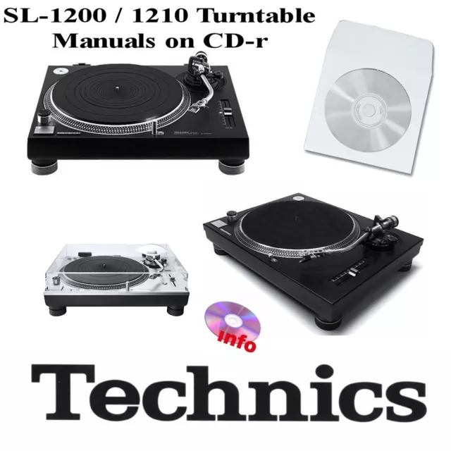 Technics SL-1200 SL-1210 turntable service instruction owners manual CDr