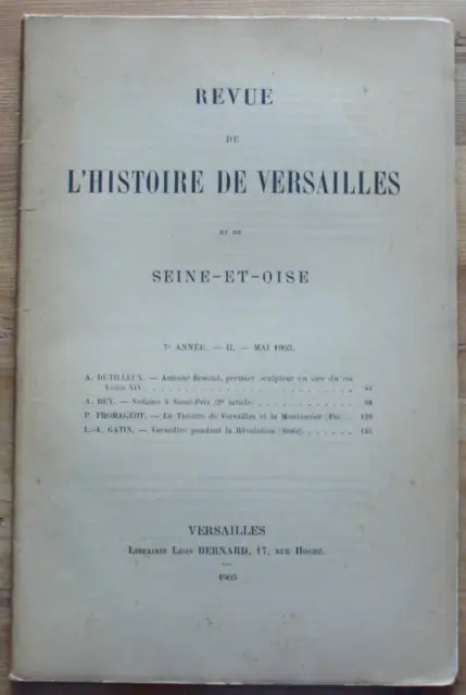 Revue de l'histoire de Versailles et de Seine-et-Oise - 7e année - II. Mai 1905