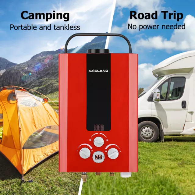 Gasland 8L Portable LPG Gas Hot Water Heater Camping Shower Kit Caravan Outdoor 3