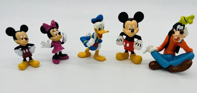 mickey mouse donald duck goofy Minnie Mouse figures 3in. Disney Toys 5pc. Lot