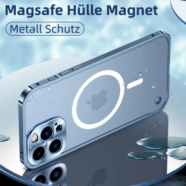Magsafe Hülle Für iPhone 14 13 12 Pro Max Matt Magnet Case Bumper Metall Rahmen
