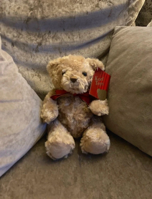 KEEL TOYS GOLDEN Brown 8 inch Plush Teddy Bear With Tags And Red Bow £8 ...