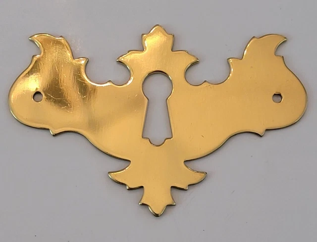 NEW OLD STOCK NOS Chippendale Victorian Solid Brass Key Hole Escutcheon 2.5"