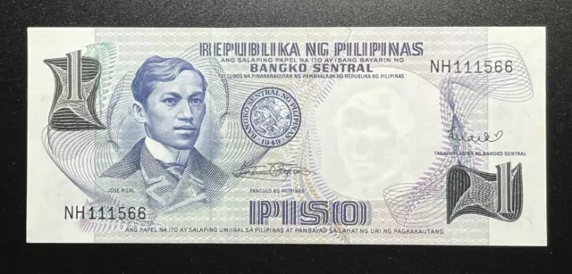 FILIPINAS BILLETE 1 PISO  1969  (P # 142b)   UNC