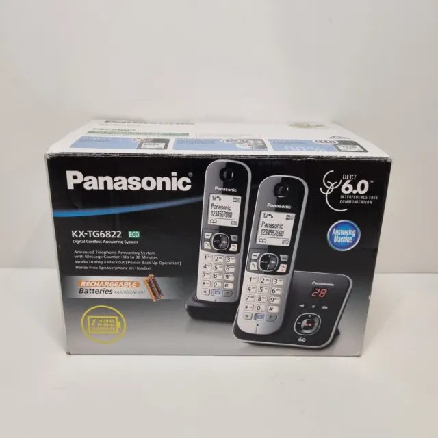 Panasonic Cordless 6822 Phone Twin Pack KX-TG6822 with Digital Answering System