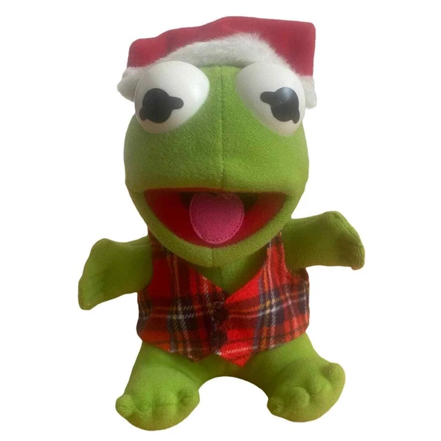Vintage 1987 Baby Kermit The Frog 7" Plush Muppet Toy Jim Henson Christmas
