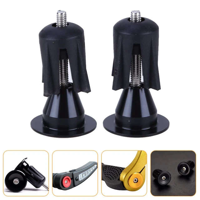 2 Embouts De Guidon CNC En Alu – 27,8 Mm, Joints O, Diamètre 15-20 Mm, Noir/bleu, Clé Hexagonale Incluse