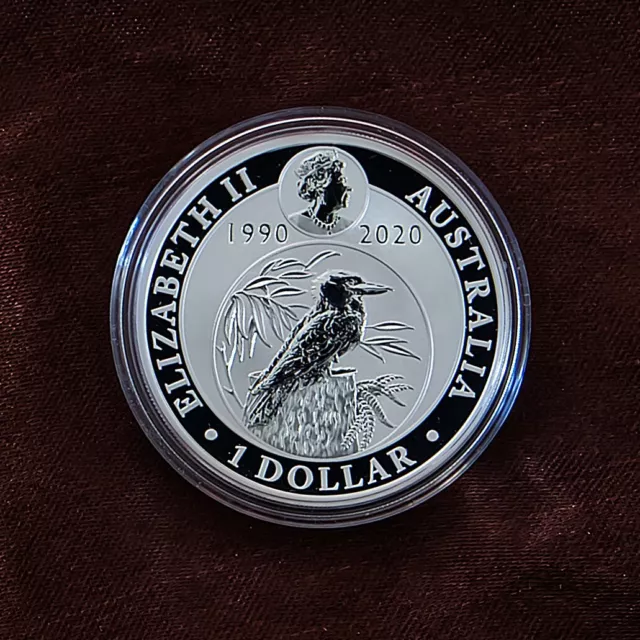 2020 Silver Kookaburra 30th Anniversary Perth Mint Coin & Pouch - BRAND NEW