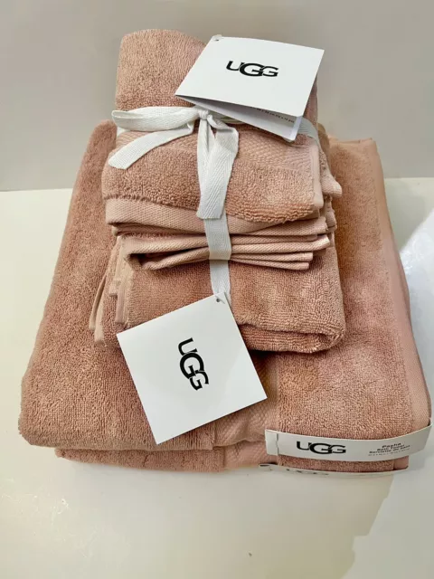 Ugg Pasha 8 Piece Bath Hand Face Towels Set Rose Cloud