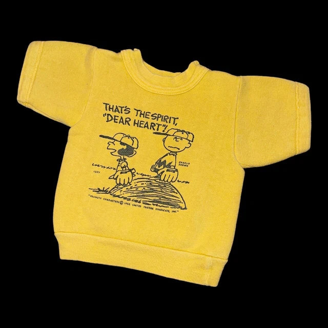 KIDS 1960S VINTAGE Peanuts Charlie Brown Snoopy Sweatshirt Norwich Size