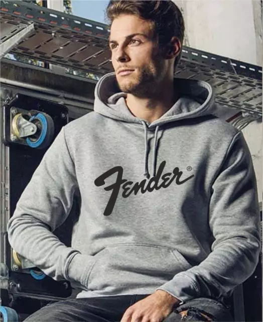 Fender Hoodie Pullover Hooded Sweatshirt Stratocaster Guitars Music Guitarist