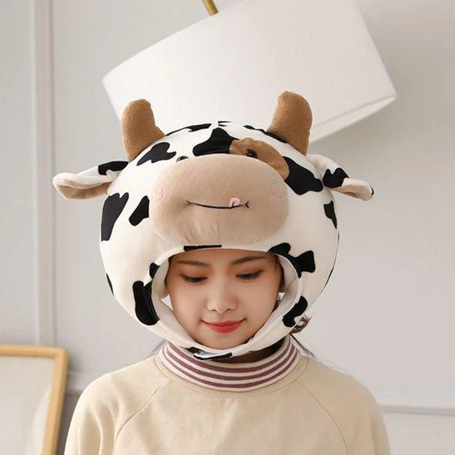 FOOTFUL WOMEN GIRLS Winter Hat Novelty Plush Cow Hat Cap Headgear Party ...