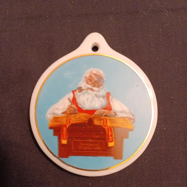 Norman Rockwell Christmas Ornament Checking his list 1995 Exclusive JCPenney VTG