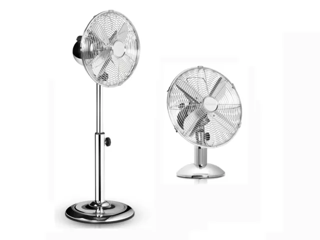 Standventilator Oszillierend Tischventilator Ø 30cm – Kleine Windmaschine Metall 2