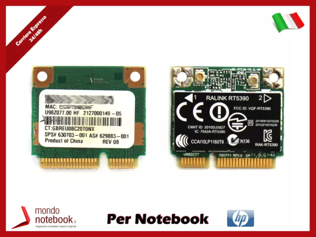 Scheda Wireless WiFi RALINK RT5390 WLAN 802.11 Bgn 150M b/g/n Mini PCI-E Card (R