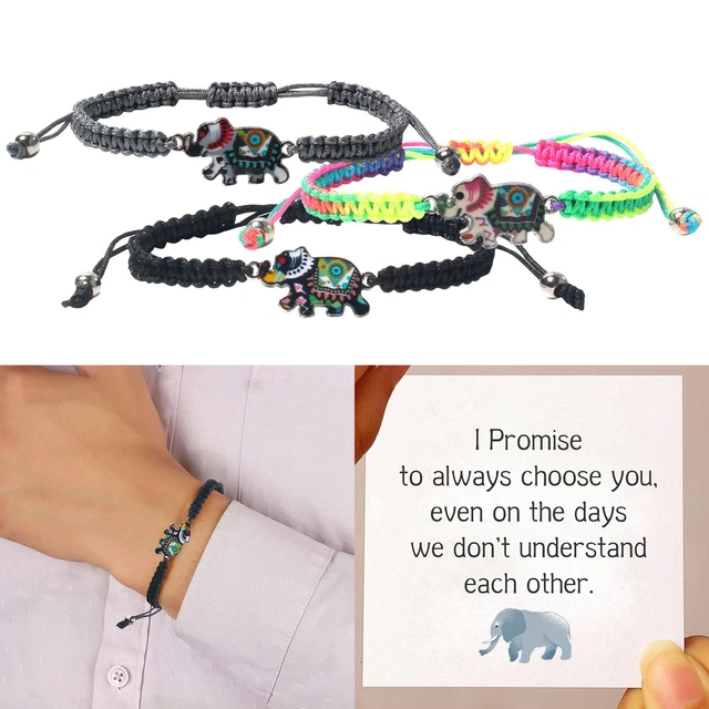 Armbänder Gummi compatible with Machen Gewebtes Tier Elefant Armband Retro
