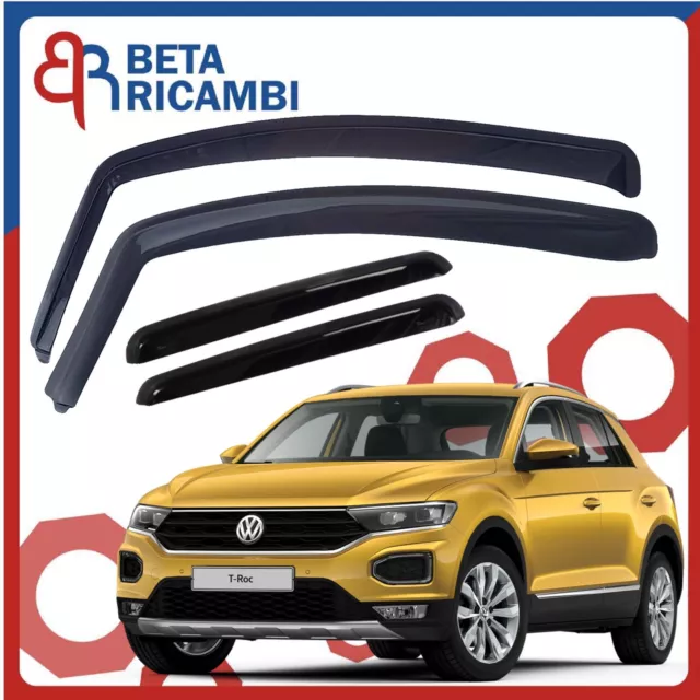 Deflettori Per Volkswagen VW T-Roc Antivento Atipioggia 17043 Fumè Ant Post 4Pz