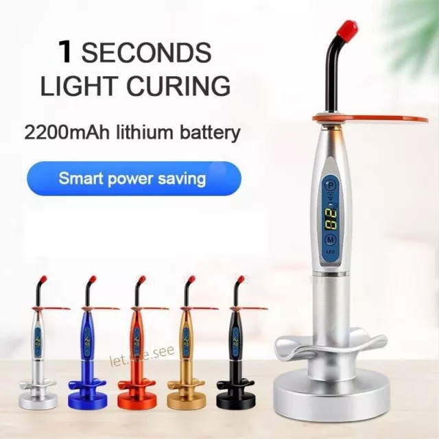 Dental Wireless Cordless LED Cure Curing Light Lamp 2000mw 5W Tool Resin Cure 1S