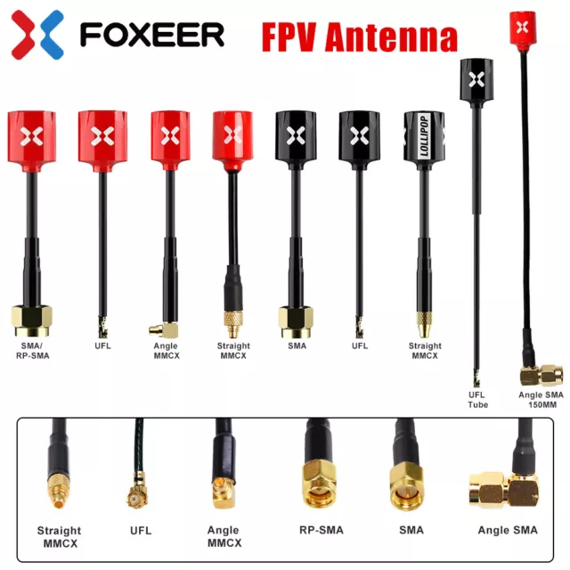 FOXEER FPV Antenne High Gain 5,8G 2,5dBi Omni LHCP/RHCP SMA/UFL für RC FPV Drone