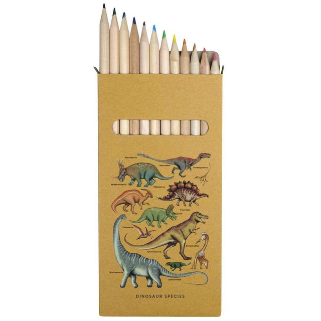 12 x 'Dinosaurierarten' lang 178 mm Buntstifte/Bleistift-Set (PE00051097)