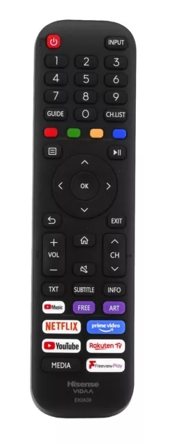 Original Hisense 55AE7400FTUK Remote Control for Smart 4K UHD LED Freeview TV 2