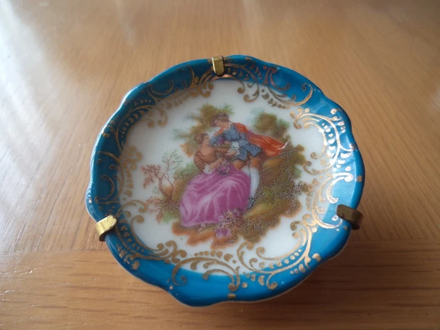 Limoges - Piatto e supporto in miniatura - porcellana - vintage