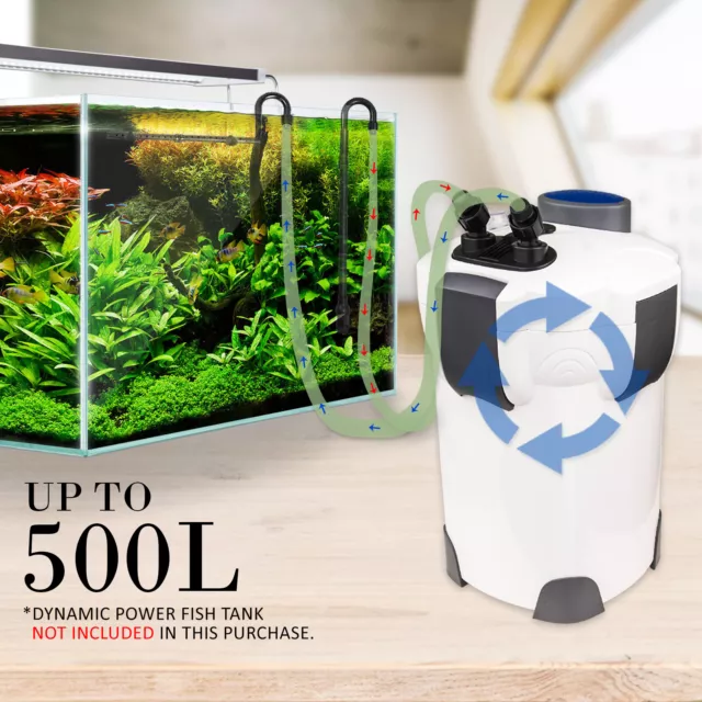 Dynamic Power Aquarium UV Light External Canister Filter 2000L/H + Media Kit 2