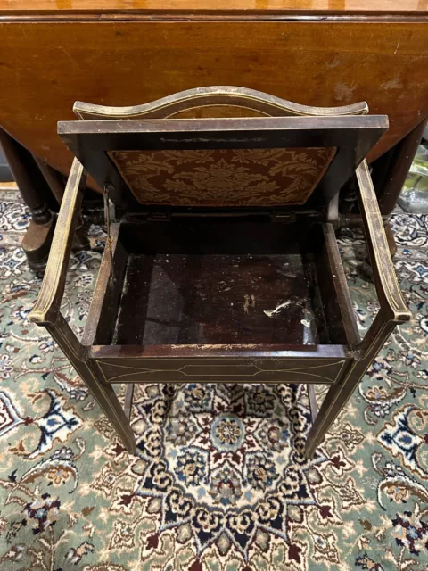 Edwardian Piano Stool inlaid