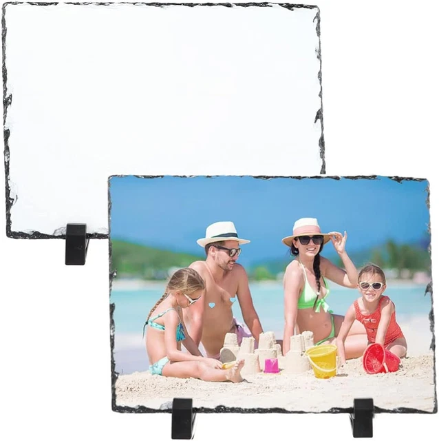 2Pcs 7.5''X5.5'' Sublimation Blank Slate, Rock Stone Photo Frame, Heat Transfer