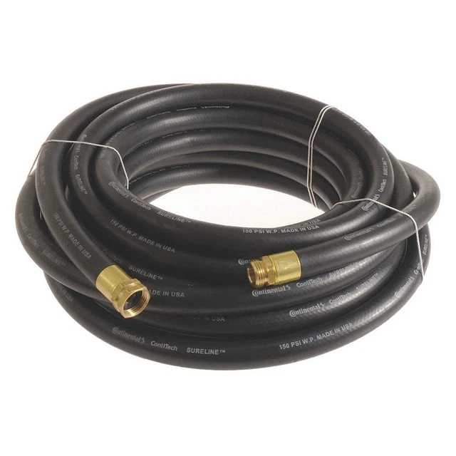 CONTINENTAL CWH100-50MF-G Garden Hose,1" ID x 50 ft.,Black