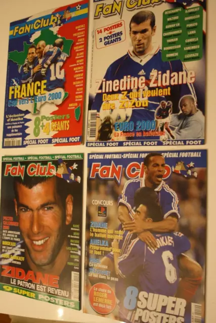 lot de 4 MAG. Football Fan Club *** année 2000 n°5..6..8..10 posters.... ***